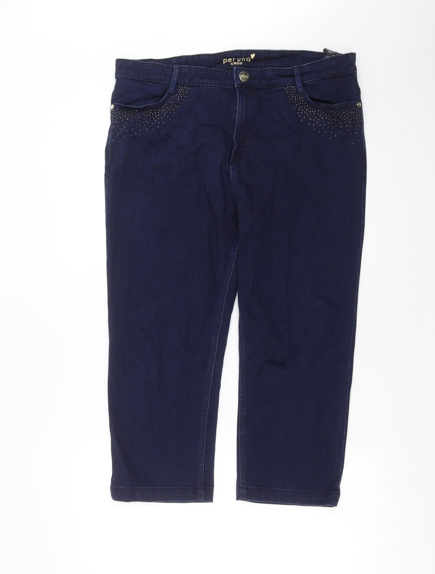 Marks and Spencer Womens Blue  Denim Cropped Jeans Size 16 L21 in
