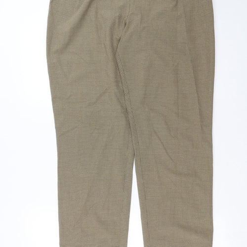 Marks and Spencer Womens Beige Check  Trousers  Size 16 L29 in