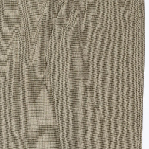 Marks and Spencer Womens Beige Check  Trousers  Size 16 L29 in