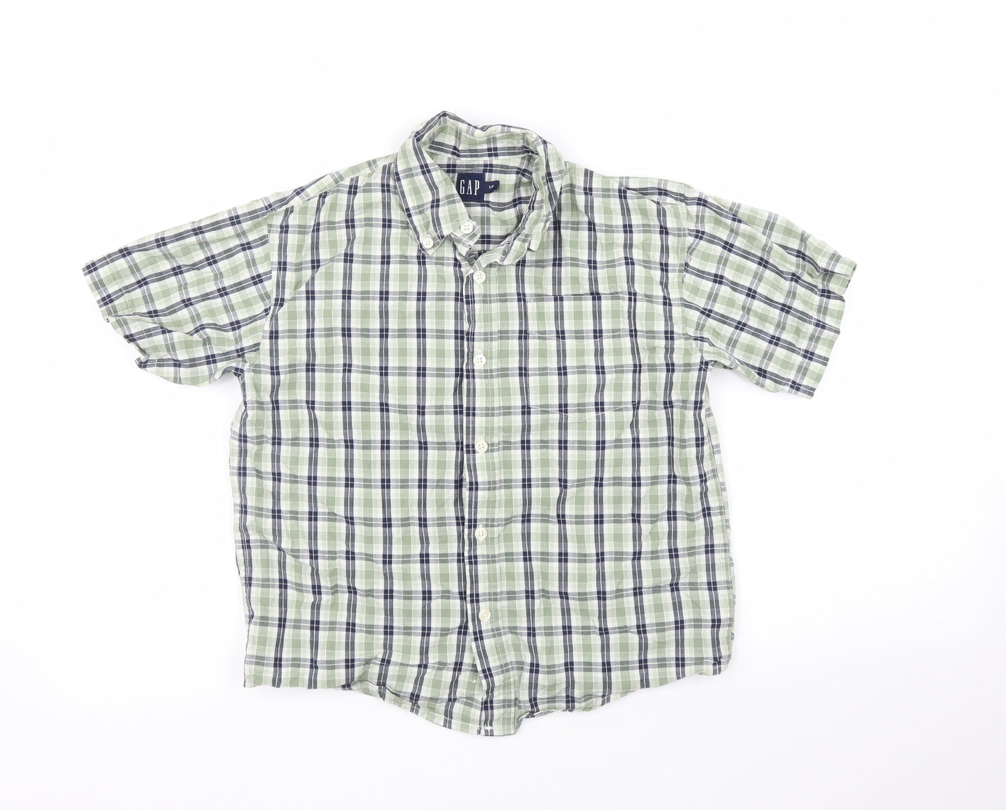 Gap Boys Green Plaid  Basic Button-Up Size S