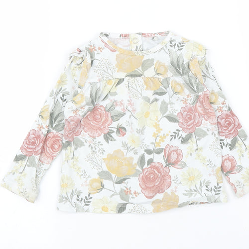 TU Girls White Floral  Chemise Pyjama Set Size 9-12 Months