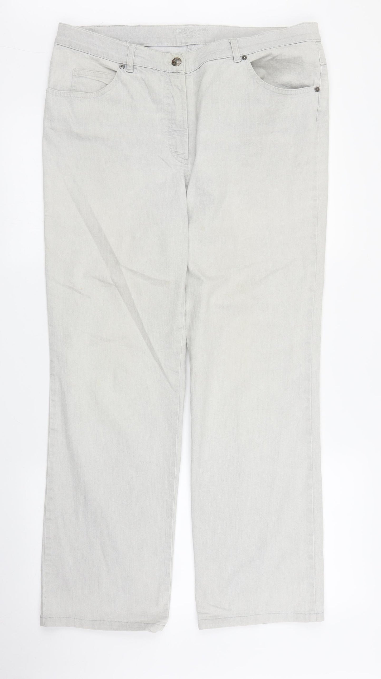 Gerry Weber Womens Grey  Denim Straight Jeans Size 18 L29 in