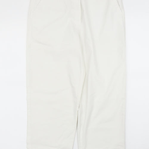 Sound No 1 Womens White  Rayon Capri Trousers Size 8 L22 in