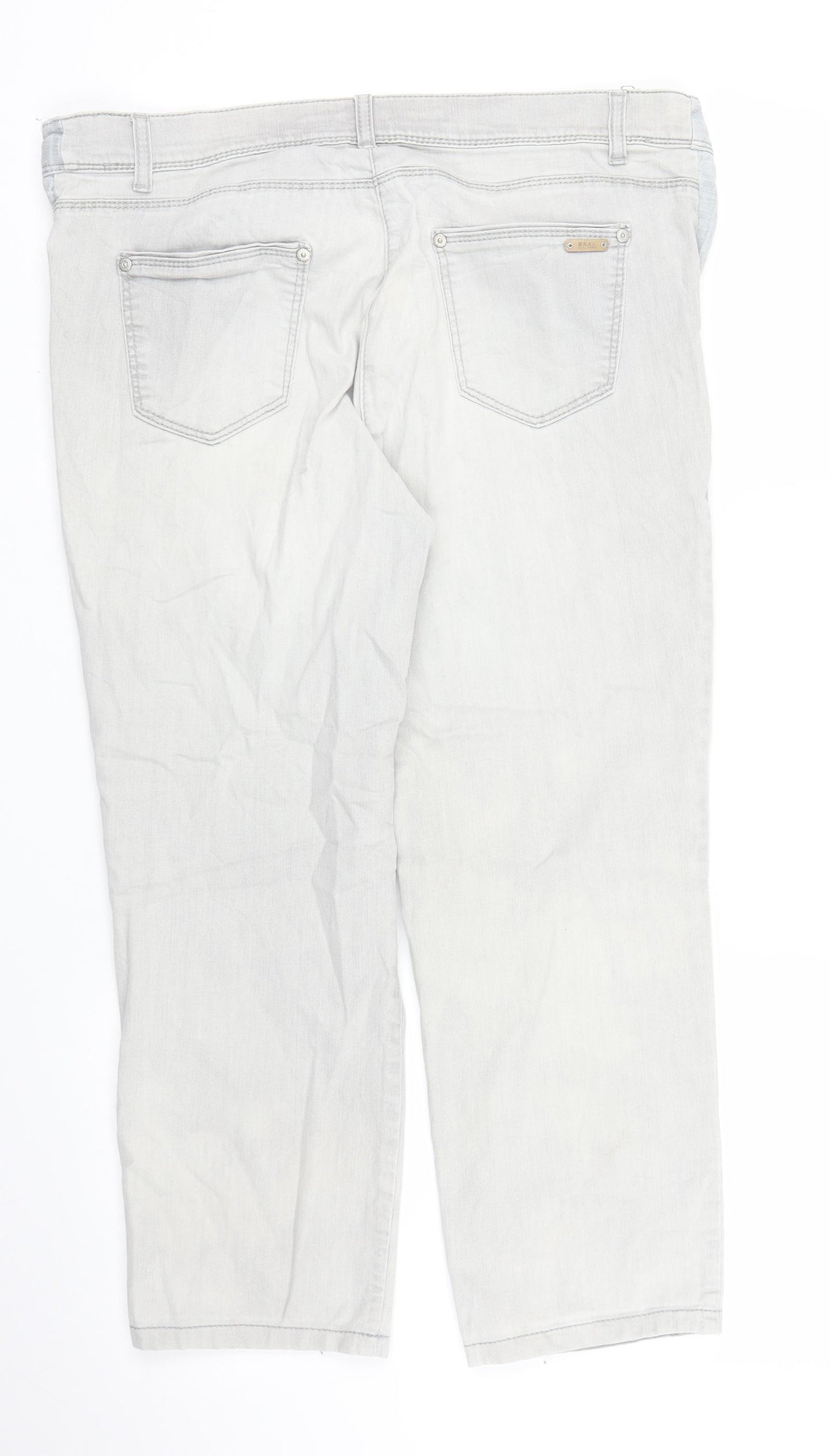 Power Denim Womens Grey  Denim Cropped Jeans Size 14 L23 in