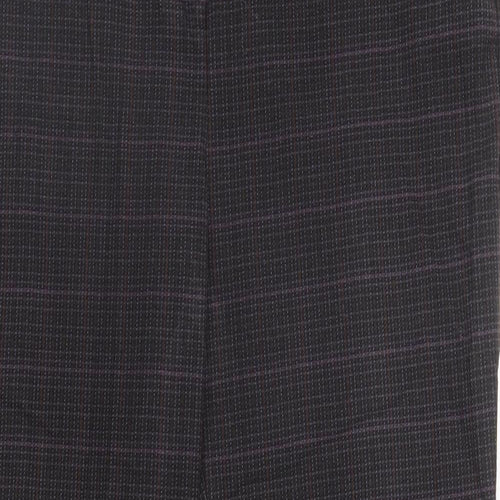 M&S Womens Purple Check  Trousers  Size 12 L26 in