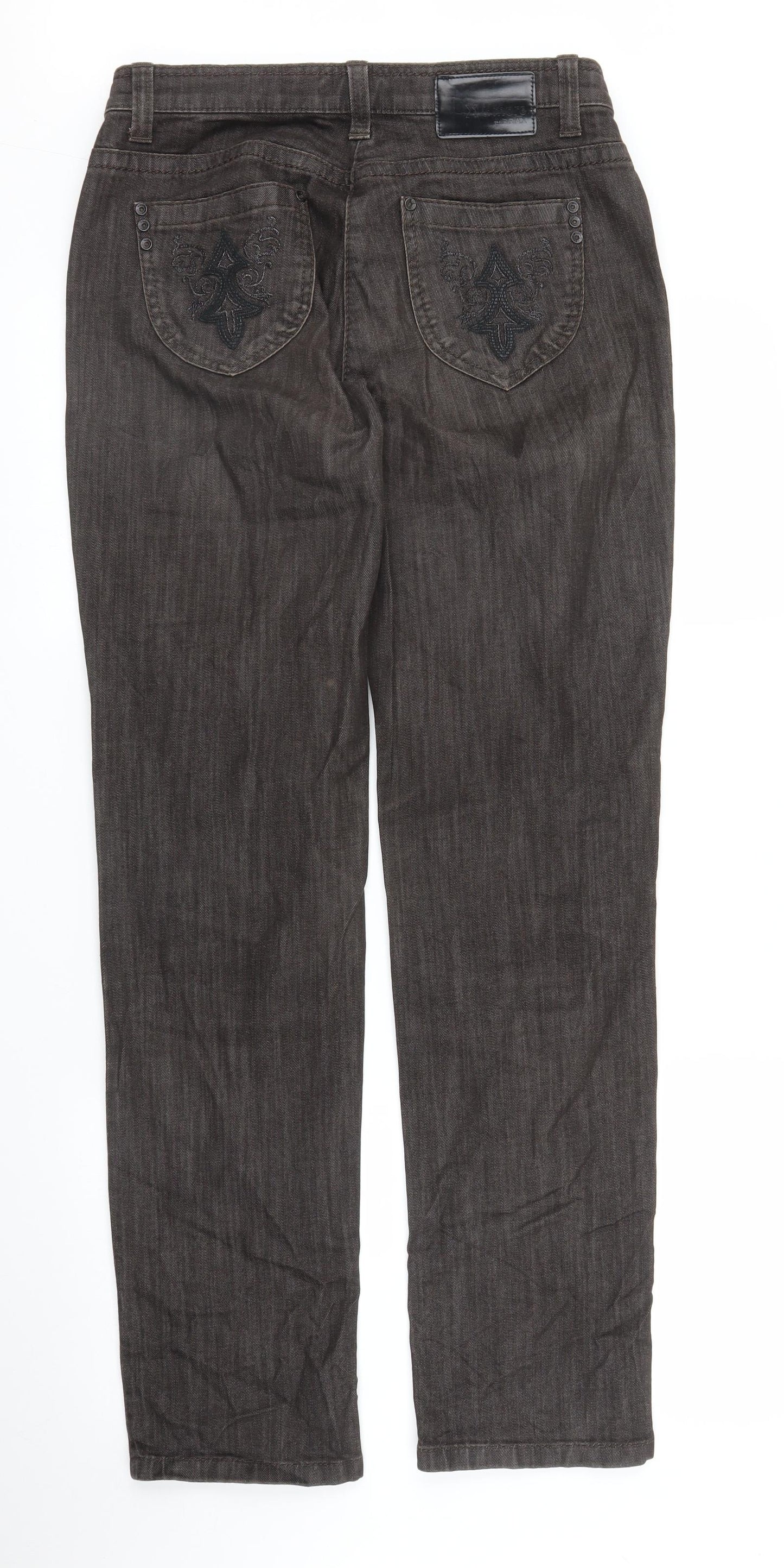 X & More Womens Brown  Denim Straight Jeans Size 14 L30 in