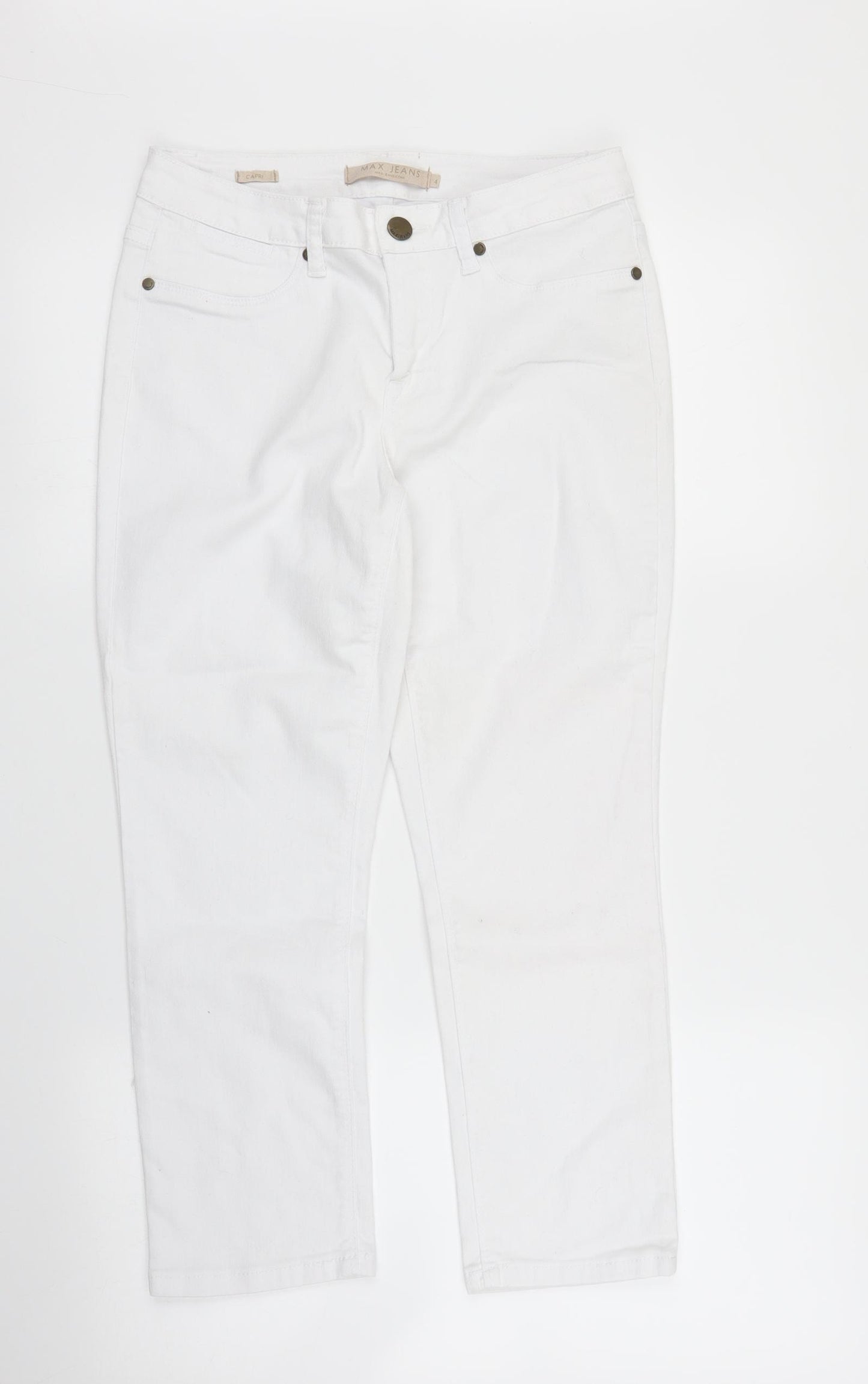Max Jeans Womens White  Denim Capri Jeans Size 4 L23 in