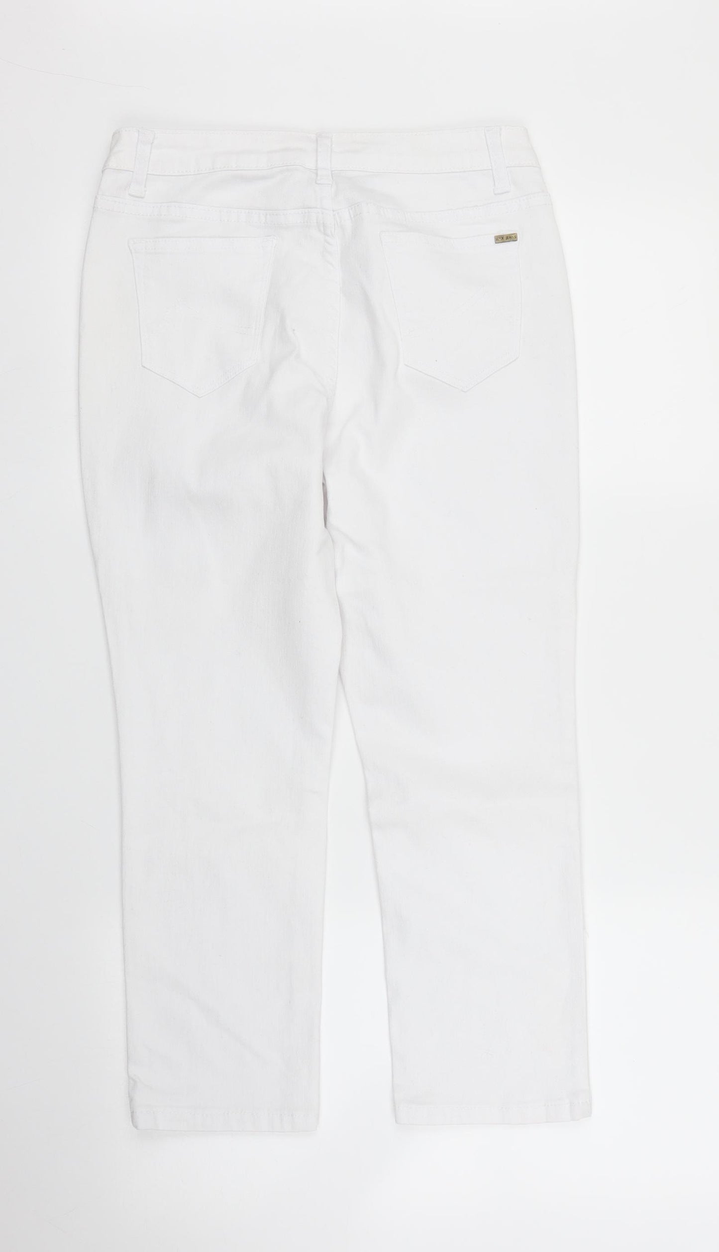 Max Jeans Womens White  Denim Capri Jeans Size 4 L23 in