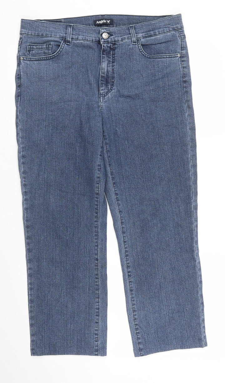 Angels Womens Blue Denim Capri Jeans Size 34 in L24 in