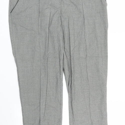 Miss Selfridge Womens Grey Houndstooth  Pedal Pusher Trousers Size 12 L24 in