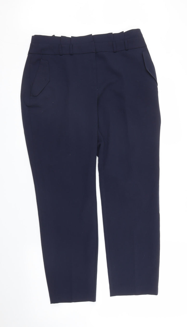 Dorothy Perkins Womens Blue Pedal Pusher Trousers Size 12 L25 in