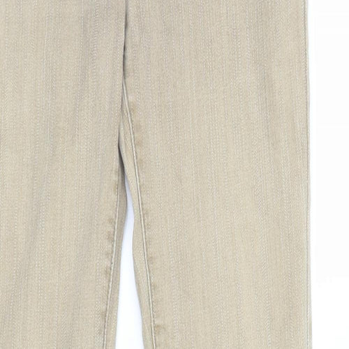 Fen Womens Beige  Denim Straight Jeans Size 8 L29 in