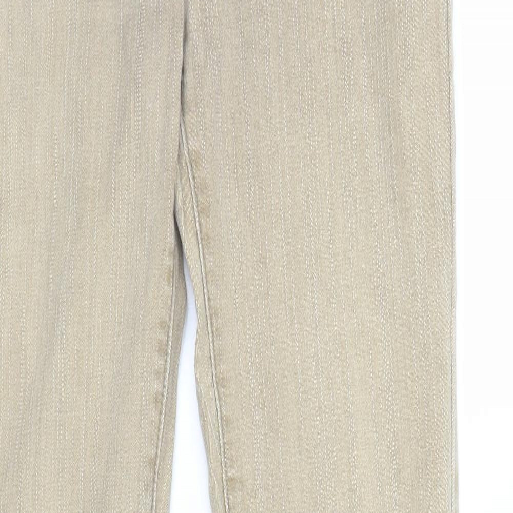 Fen Womens Beige  Denim Straight Jeans Size 8 L29 in
