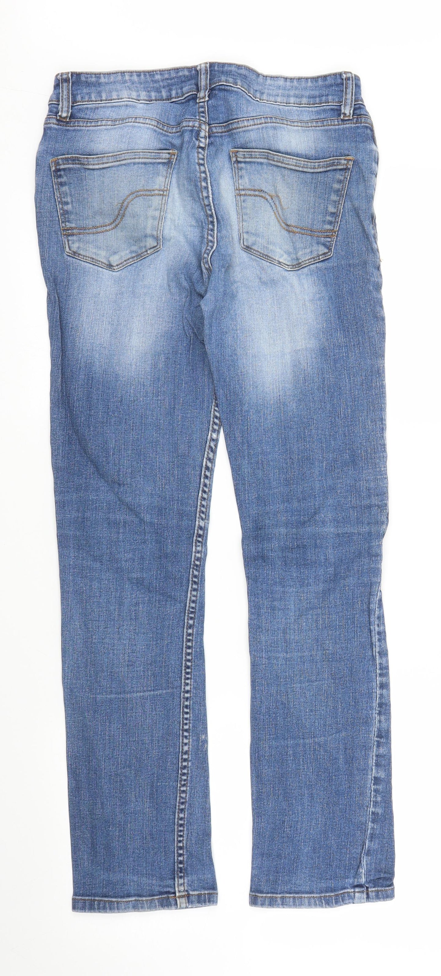 Fat Face Womens Blue  Denim Straight Jeans Size 8 L28 in