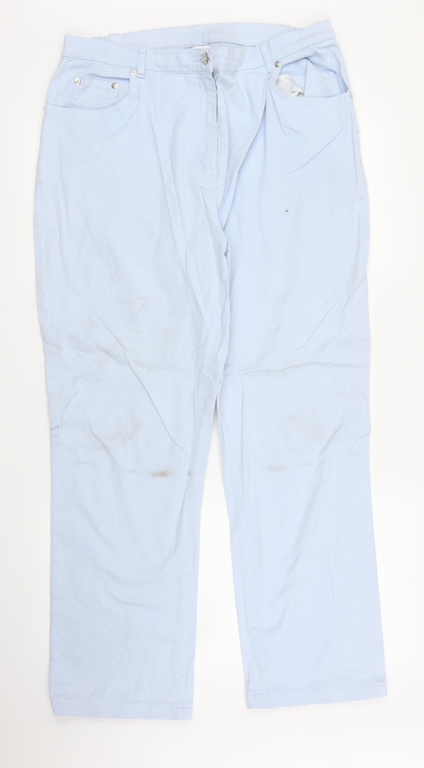 Preworn Womens Blue   Chino Trousers Size 18 L27 in