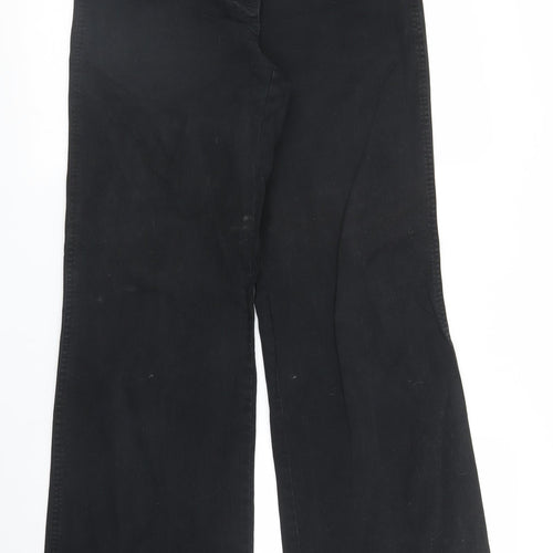 NEXT Womens Black  Denim Wide-Leg Jeans Size 10 L30 in