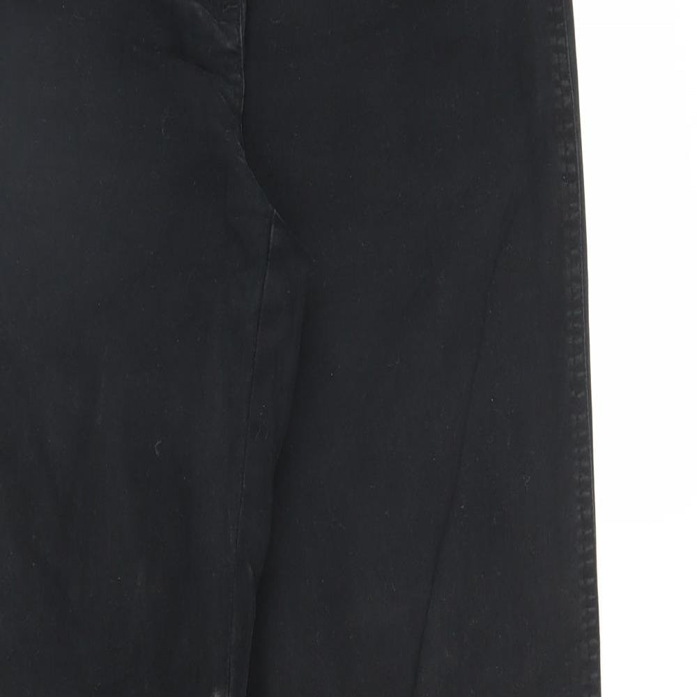 NEXT Womens Black  Denim Wide-Leg Jeans Size 10 L30 in