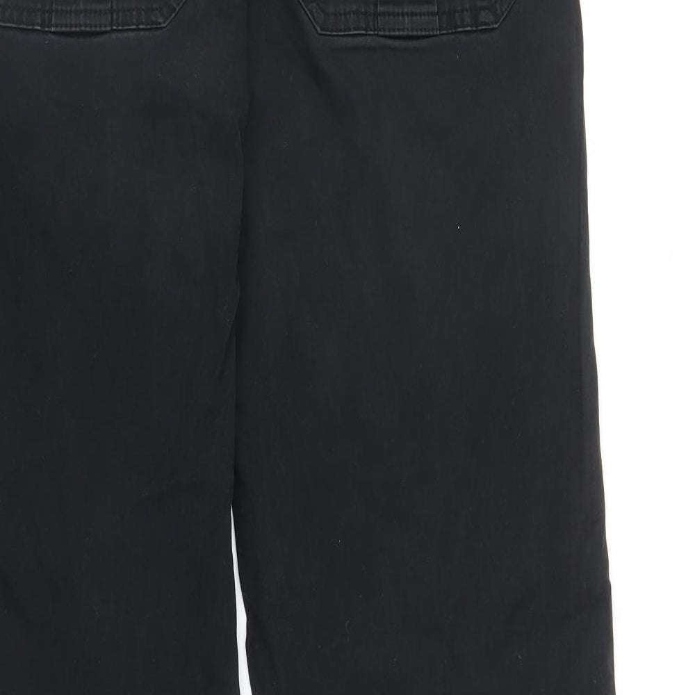 NEXT Womens Black  Denim Wide-Leg Jeans Size 10 L30 in