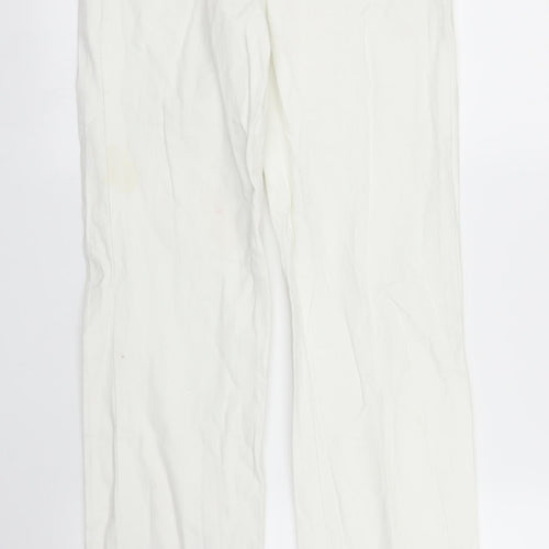 Preworn Womens White  Denim Straight Jeans Size 8 L31 in