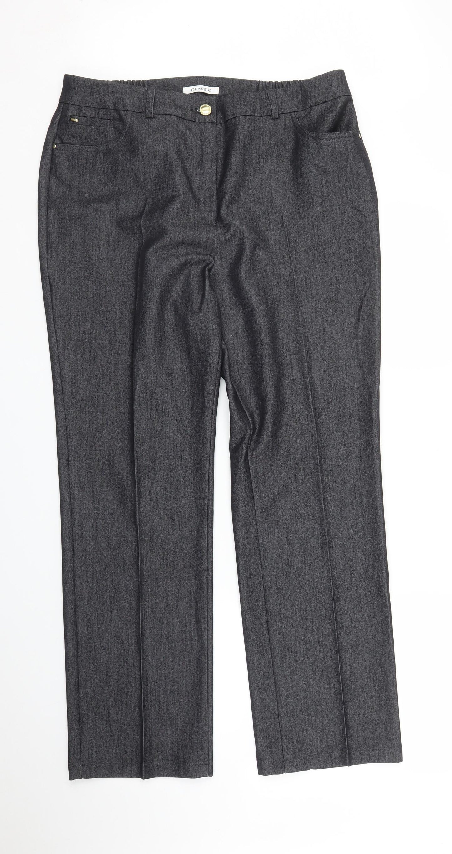 M&S Womens Grey   Trousers  Size 14 L28 in