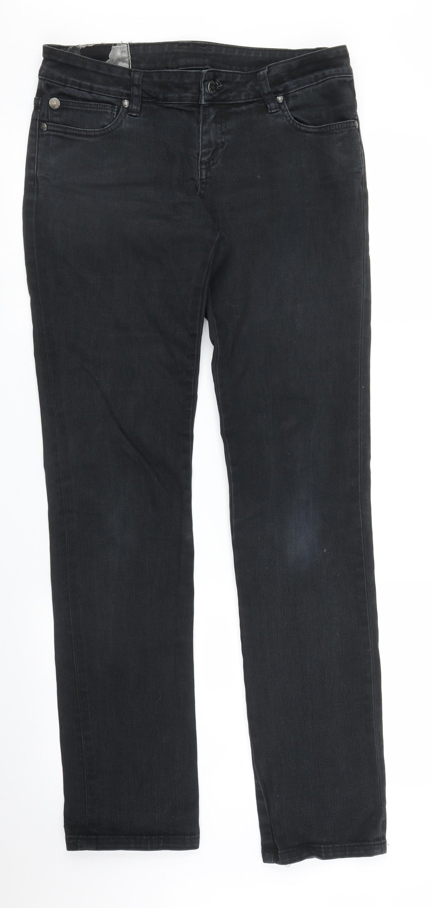 All Saints Mens Black  Denim Straight Jeans Size 30 in L30 in