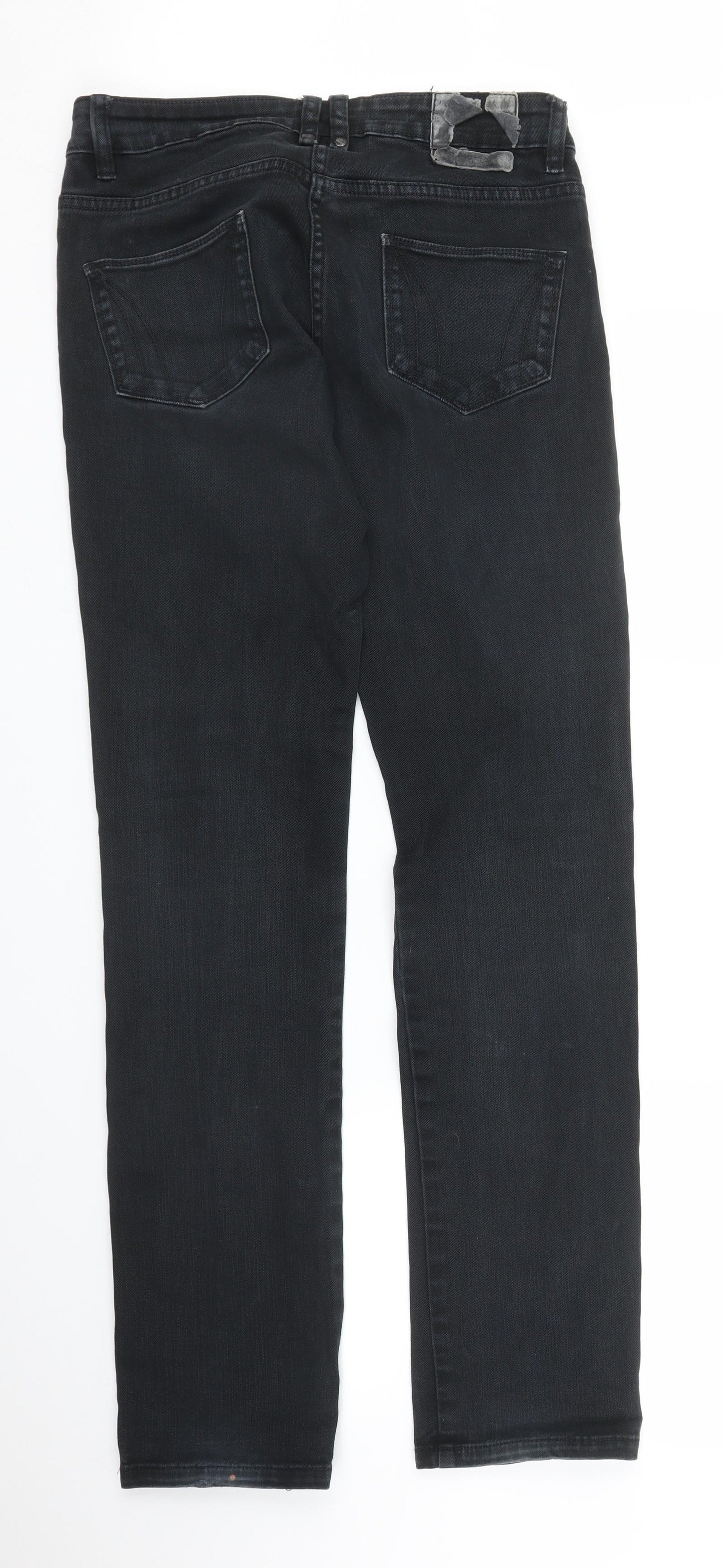 All Saints Mens Black  Denim Straight Jeans Size 30 in L30 in
