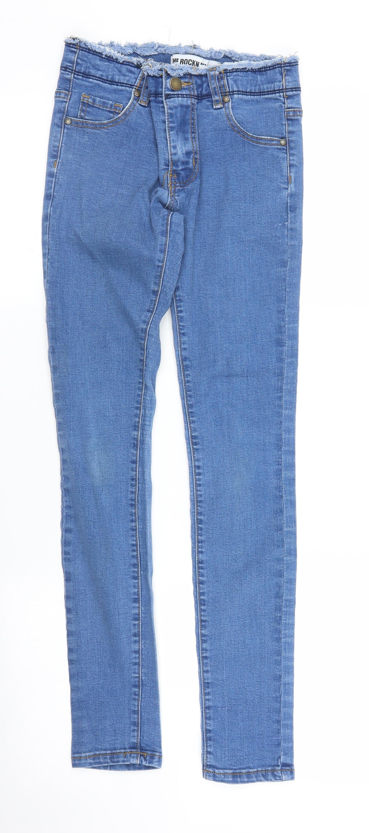 The Rockn Rev Womens Blue  Denim Skinny Jeans Size 6 L27 in