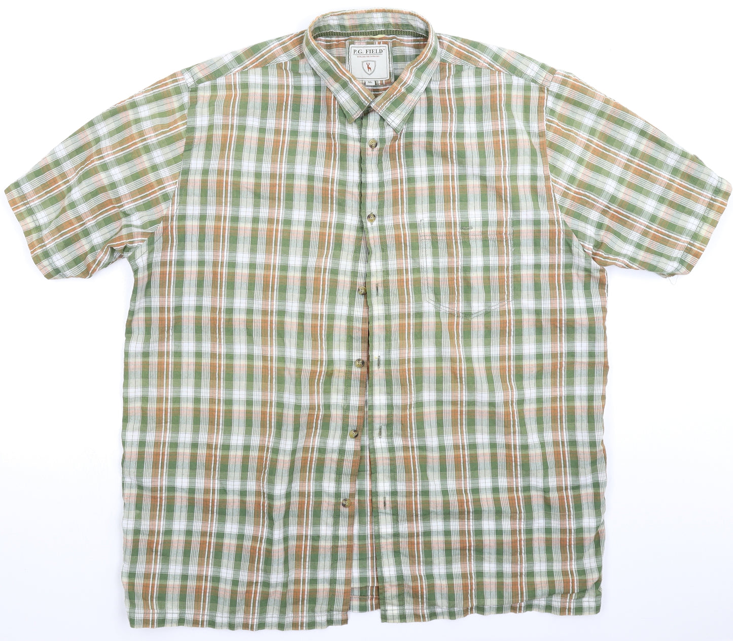 PG Field Mens Multicoloured Check   Button-Up Size XL