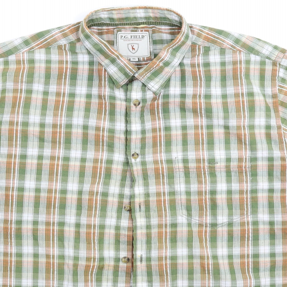 PG Field Mens Multicoloured Check   Button-Up Size XL