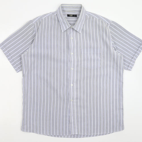 Cotton Traders Mens White Check   Button-Up Size L