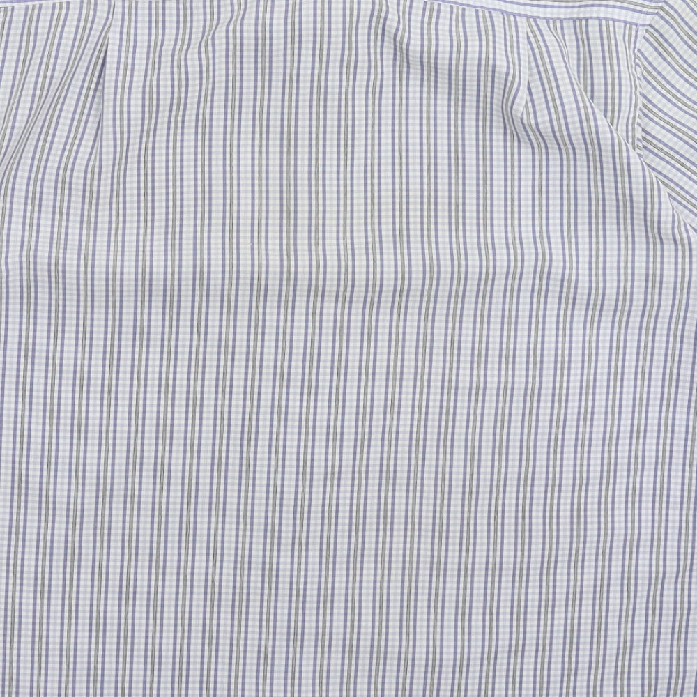 Cotton Traders Mens White Check   Button-Up Size L