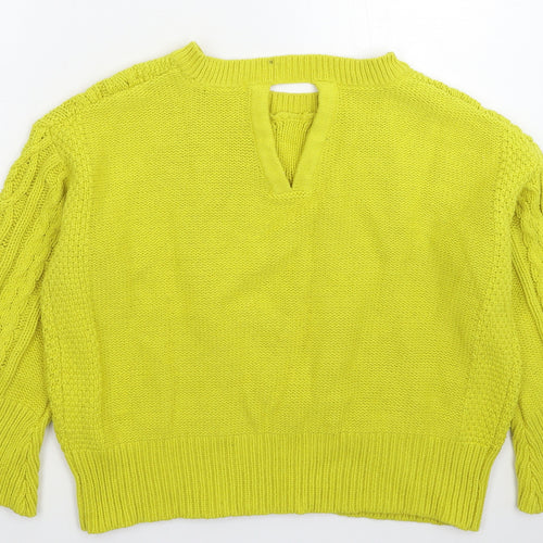 TU Womens Yellow  Knit Pullover Jumper Size 14