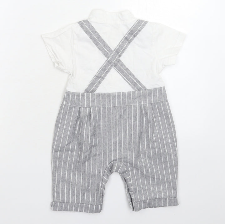 Nyan Cat Baby Grey Striped  Babygrow One-Piece Size 18-24 Months