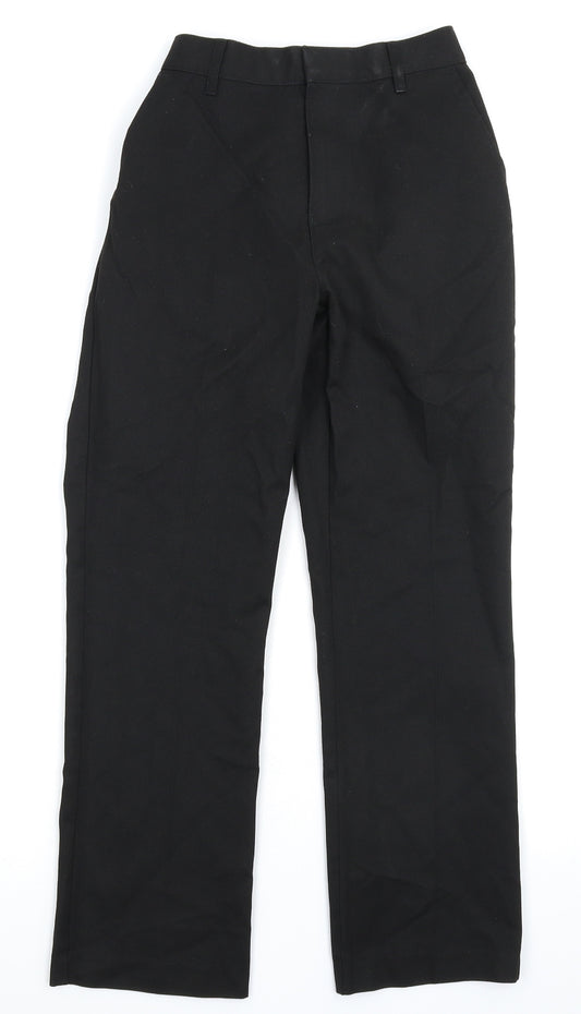 Front view of Matalan boys’ black dress pants trousers, size 11-12, years - school