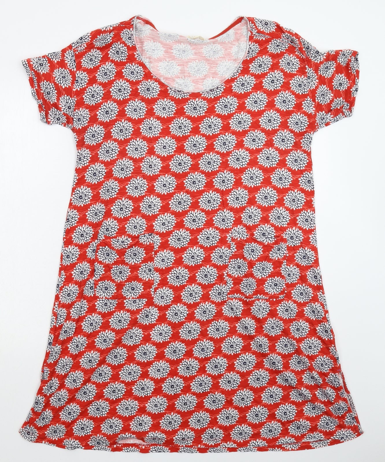 White Stuff Womens Red Floral  T-Shirt Dress  Size M