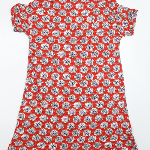 White Stuff Womens Red Floral  T-Shirt Dress  Size M