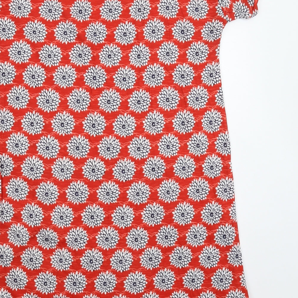 White Stuff Womens Red Floral  T-Shirt Dress  Size M