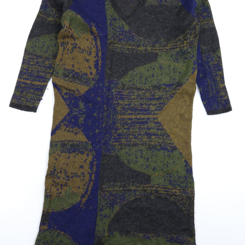 Poetry Womens Multicoloured Geometric Jacquard Jumper Dress  Size 14