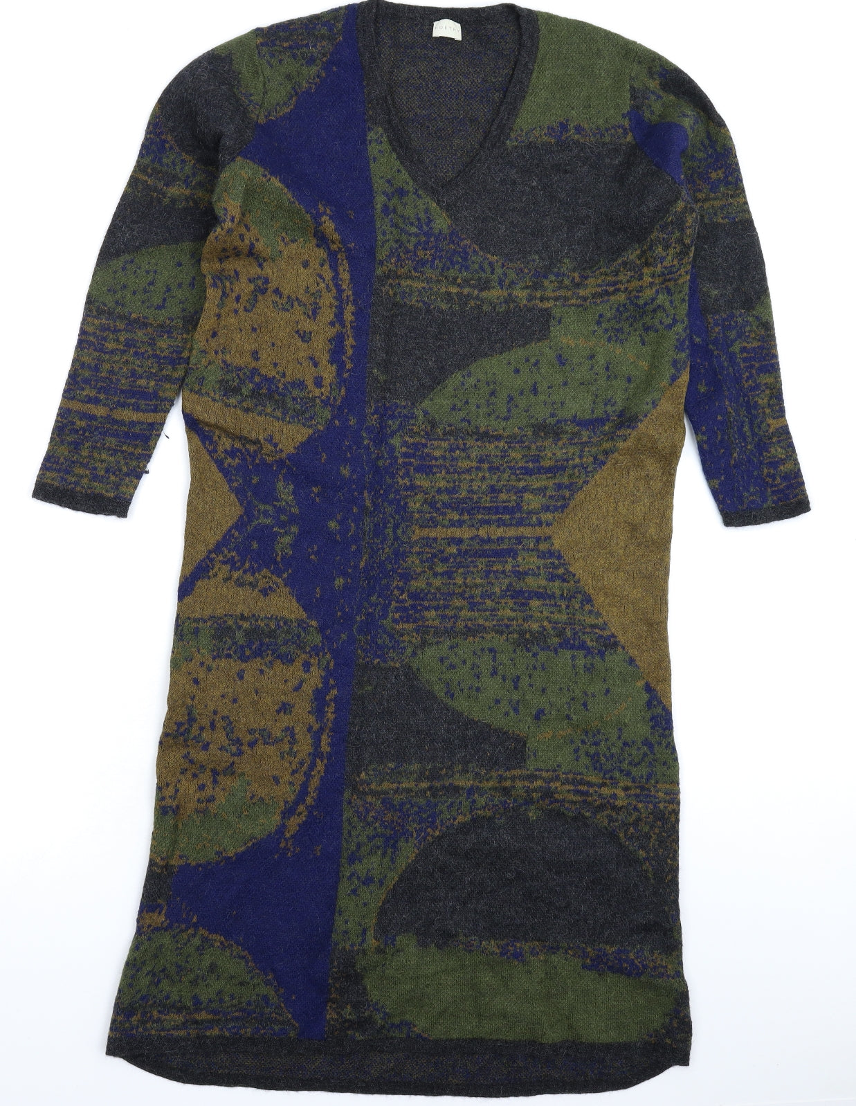 Poetry Womens Multicoloured Geometric Jacquard Jumper Dress  Size 14