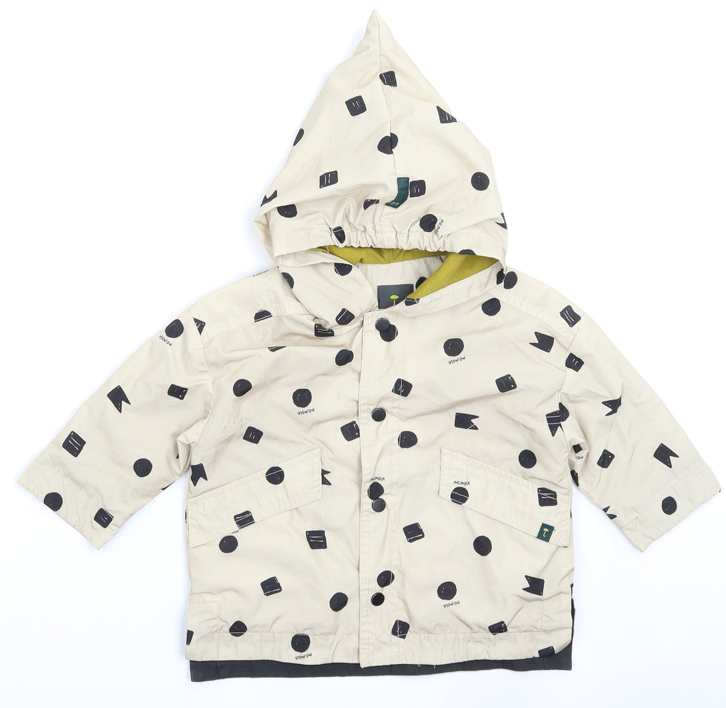 Moimoln Baby Grey Geometric  Rain Coat Coat Size 12-18 Months