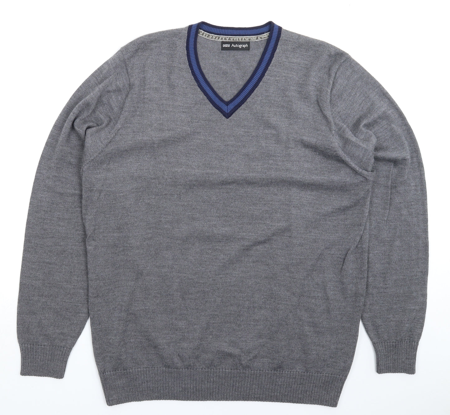 Marks and Spencer Mens Grey  Knit Pullover Jumper Size L