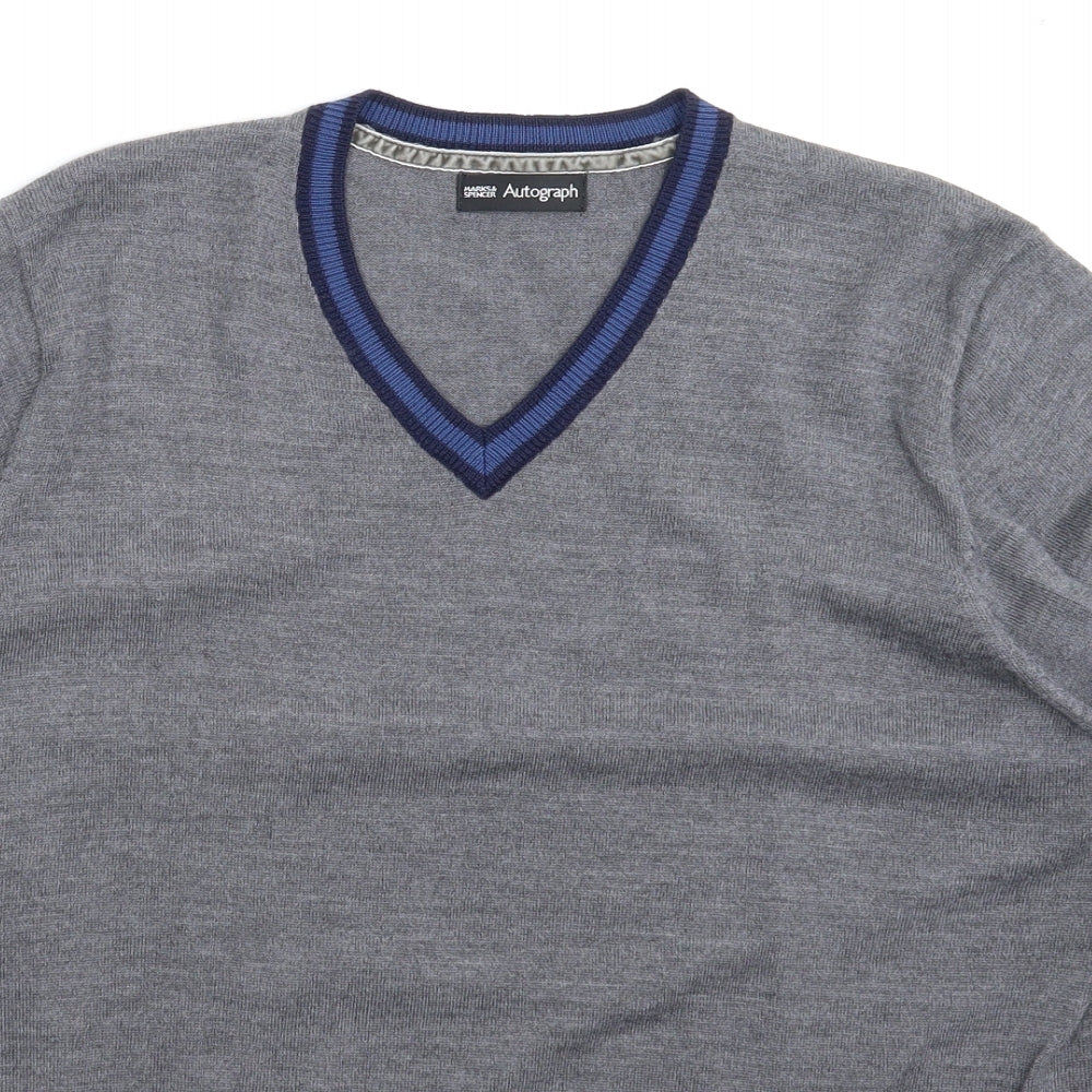 Marks and Spencer Mens Grey  Knit Pullover Jumper Size L