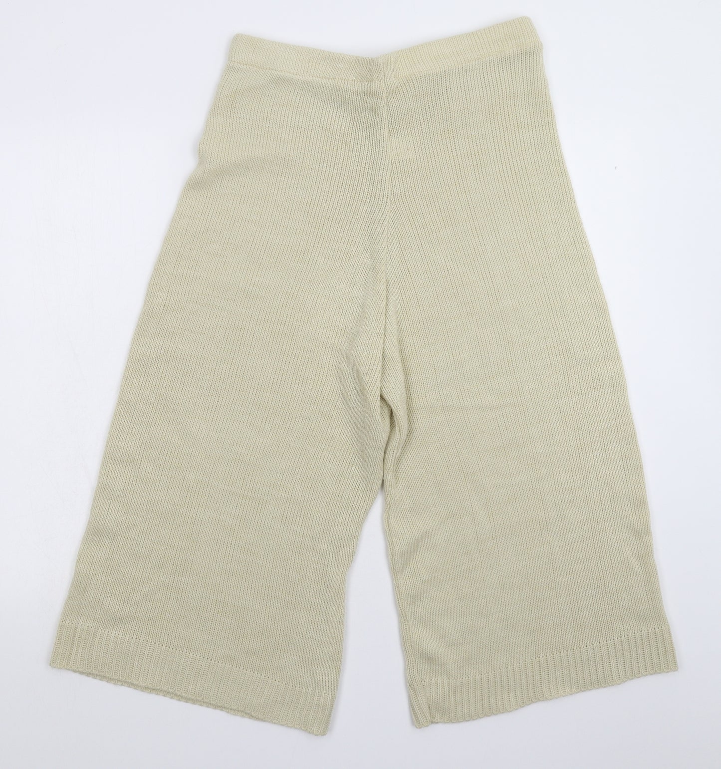 Preworn Womens White  Knit Cropped Trousers Size 14 L20 in
