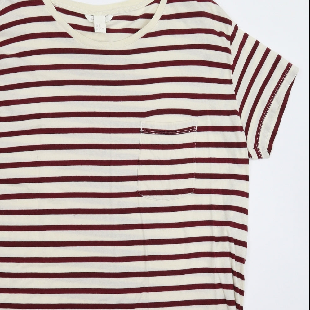 H&M Womens Multicoloured Striped  T-Shirt Dress  Size L