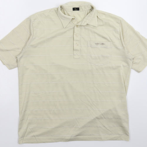 BHS Womens Beige Striped  Basic Polo Size M