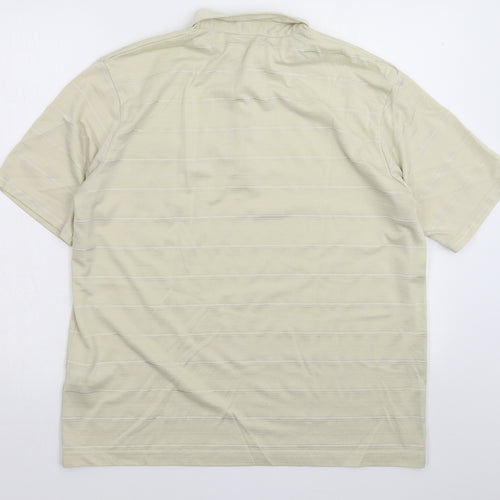 BHS Womens Beige Striped  Basic Polo Size M