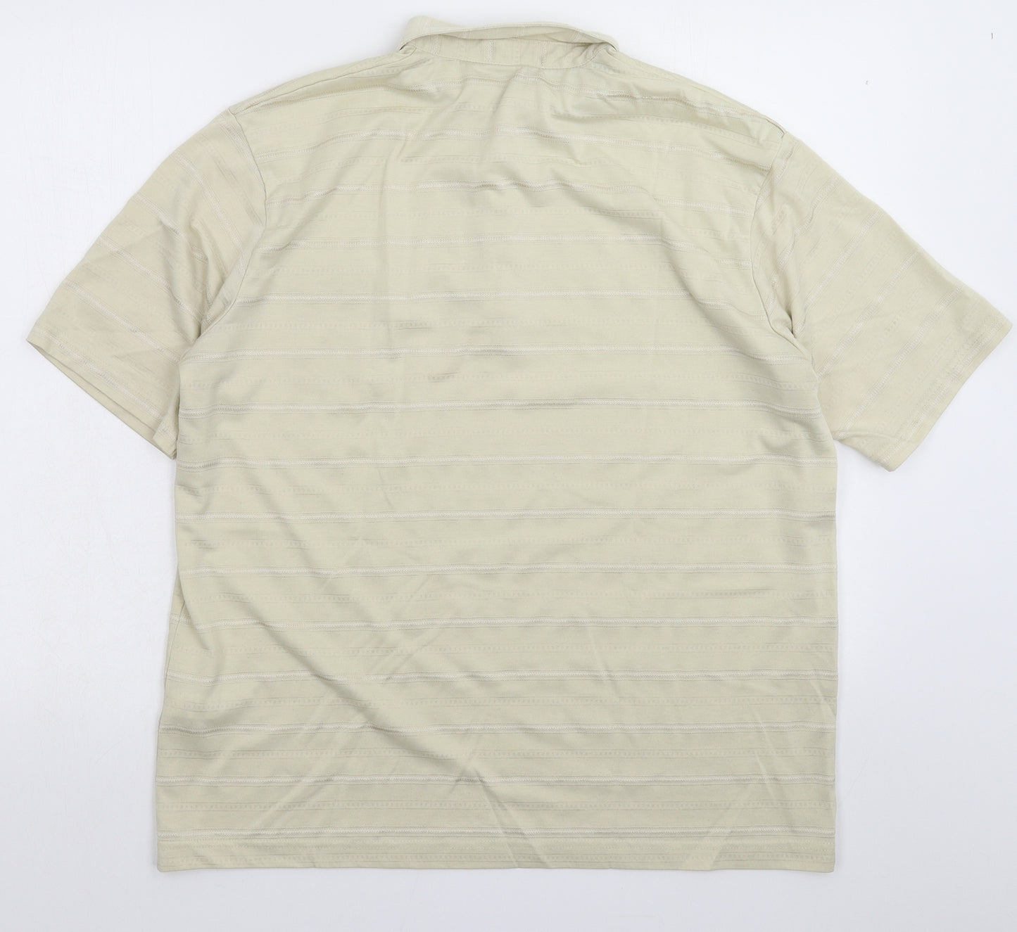 BHS Womens Beige Striped  Basic Polo Size M