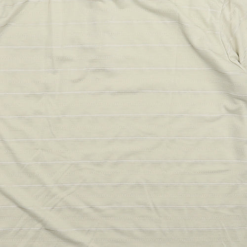 BHS Womens Beige Striped  Basic Polo Size M