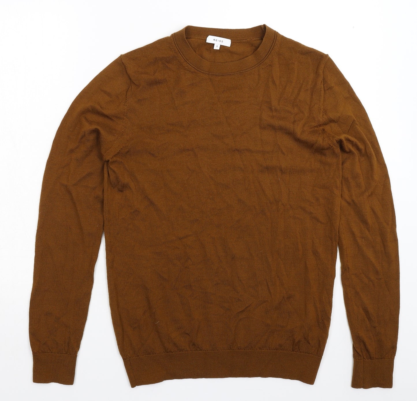 Reiss Mens Brown  Knit Pullover Jumper Size S