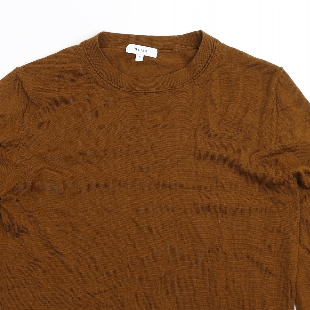 Reiss Mens Brown  Knit Pullover Jumper Size S